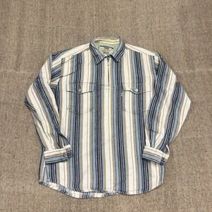 Vintage Levi's Plaid Shirt Mens Large Blue 1990s 1/4 Zip Up Long Sleeve